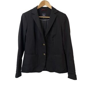 Gap Wool Blazer Womens 4 Black 2-Button Closure Academia Suit Jacket School EUC